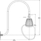 RAB GN3LED13NRACBWN 13W LED Gooseneck Cone Shade with Upcurve 30" High, 25" from Wall Goose Arm, 4000K Color Temperature (Neutral), Rectangular Reflector, 15" Angled Cone Shade, Brown Finish