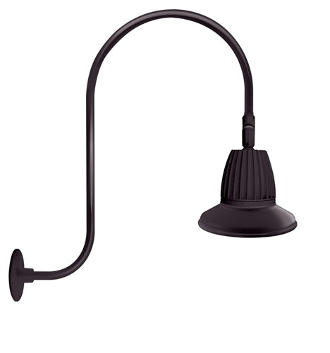RAB GN3LED13NRST11A 13W LED Gooseneck Straight Shade with Upcurve 30" High, 25" from Wall Goose Arm, 4000K (Neutral), Rectangular Reflector, 11" Straight Shade, Bronze Finish