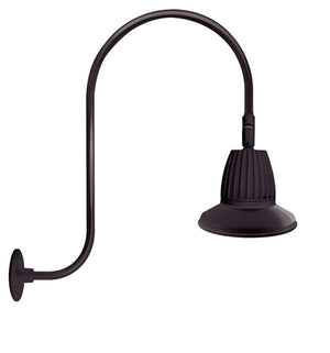 RAB GN3LED13NRST11A 13W LED Gooseneck Straight Shade with Upcurve 30" High, 25" from Wall Goose Arm, 4000K (Neutral), Rectangular Reflector, 11" Straight Shade, Bronze Finish