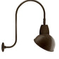 RAB GN3LED13NSADBWN 13W LED Gooseneck Dome Shade with Upcurve 30" High, 25" from Wall Goose Arm, 4000K (Neutral), Spot Reflector, 15" Angled Dome Shade, Brown Finish