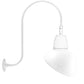 RAB GN3LED13NSADW 13W LED Gooseneck Dome Shade with Upcurve 30" High, 25" from Wall Goose Arm, 4000K (Neutral), Spot Reflector, 15" Angled Dome Shade, White Finish