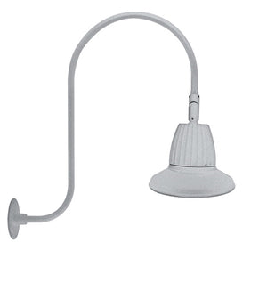 RAB GN3LED13NSST11S 13W LED Gooseneck Straight Shade with Upcurve 30" High, 25" from Wall Goose Arm, 4000K (Neutral), Spot Reflector, 11" Straight Shade, Silver Finish