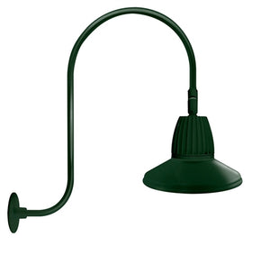 RAB GN3LED13NSSTG 13W LED Gooseneck Straight Shade with Upcurve 30" High, 25" from Wall Goose Arm, 4000K (Neutral), Spot Reflector, 15" Straight Shade, Hunter Green Finish