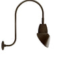 RAB GN3LED13YAC11BWN 13W LED Gooseneck Cone Shade with Upcurve 30" High, 25" from Wall Goose Arm, 3000K Color Temperature (Warm), Flood Reflector, 11" Angled Cone Shade, Brown Finish