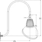 RAB GN3LED13YAD11R 13W LED Gooseneck Dome Shade with Upcurve 30" High, 25" from Wall Goose Arm, 3000K (Warm), Flood Reflector, 11" Angled Dome Shade, Red Finish