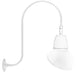 RAB GN3LED13YAD11W 13W LED Gooseneck Dome Shade with Upcurve 30" High, 25" from Wall Goose Arm, 3000K (Warm), Flood Reflector, 11" Angled Dome Shade, White Finish
