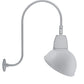 RAB GN3LED13YADS 13W LED Gooseneck Dome Shade with Upcurve 30" High, 25" from Wall Goose Arm, 3000K (Warm), Flood Reflector, 15" Angled Dome Shade, Silver Finish