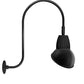 RAB GN3LED13YRAD11B 13W LED Gooseneck Dome Shade with Upcurve 30" High, 25" from Wall Goose Arm, 3000K (Warm), Rectangular Reflector, 11" Angled Dome Shade, Black Finish