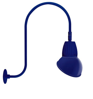RAB GN3LED13YRAD11BL 13W LED Gooseneck Dome Shade with Upcurve 30" High, 25" from Wall Goose Arm, 3000K (Warm), Rectangular Reflector, 11" Angled Dome Shade, Royal Blue Finish