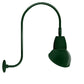 RAB GN3LED13YRAD11G 13W LED Gooseneck Dome Shade with Upcurve 30" High, 25" from Wall Goose Arm, 3000K (Warm), Rectangular Reflector, 11" Angled Dome Shade, Hunter Green Finish