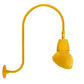 RAB GN3LED13YRAD11YL 13W LED Gooseneck Dome Shade with Upcurve 30" High, 25" from Wall Goose Arm, 3000K (Warm), Rectangular Reflector, 11" Angled Dome Shade, Yellow Finish