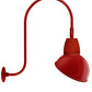 RAB GN3LED13YRADR 13W LED Gooseneck Dome Shade with Upcurve 30" High, 25" from Wall Goose Arm, 3000K (Warm), Rectangular Reflector, 15" Angled Dome Shade, Red Finish
