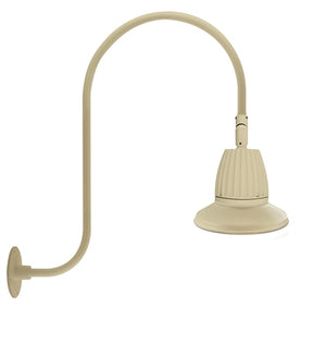RAB GN3LED13YRST11I 13W LED Gooseneck Straight Shade with Upcurve 30" High, 25" from Wall Goose Arm, 3000K (Warm), Rectangular Reflector, 11" Straight Shade, Ivory Finish
