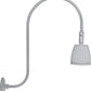 RAB RAB-GN3LED13YS 13W LED Gooseneck No Shade with Upcurve 30" High, 25" from Wall Goose Arm 3000K (Warm), Flood Reflector, Silver Finish