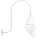 RAB GN3LED13YSAC11W 13W LED Gooseneck Cone Shade with Upcurve 30" High, 25" from Wall Goose Arm, 3000K Color Temperature (Warm), Spot Reflector, 11" Angled Cone Shade, White Finish