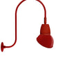 RAB GN3LED13YSAD11R 13W LED Gooseneck Dome Shade with Upcurve 30" High, 25" from Wall Goose Arm, 3000K (Warm), Spot Reflector, 11" Angled Dome Shade, Red Finish