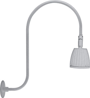 RAB RAB-GN3LED13YSS 13W LED Gooseneck No Shade with Upcurve 30" High, 25" from Wall Goose Arm 3000K (Warm), Spot Reflector, Silver Finish