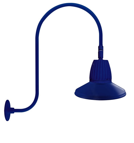 RAB GN3LED13YSSTBL 13W LED Gooseneck Straight Shade with Upcurve 30" High, 25" from Wall Goose Arm, 3000K (Warm), Spot Reflector, 15" Straight Shade, Royal Blue Finish