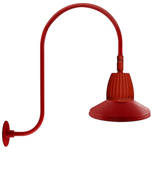RAB GN3LED13YSSTR 13W LED Gooseneck Straight Shade with Upcurve 30" High, 25" from Wall Goose Arm, 3000K (Warm), Spot Reflector, 15" Straight Shade, Red Finish