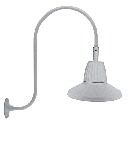 RAB GN3LED13YSSTS 13W LED Gooseneck Straight Shade with Upcurve 30" High, 25" from Wall Goose Arm, 3000K (Warm), Spot Reflector, 15" Straight Shade, Silver Finish