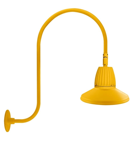 RAB GN3LED13YSSTYL 13W LED Gooseneck Straight Shade with Upcurve 30" High, 25" from Wall Goose Arm, 3000K (Warm), Spot Reflector, 15" Straight Shade, Yellow Finish