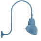 RAB GN3LED26NAD11LB 26W LED Gooseneck Dome Shade with Upcurve 30" High, 25" from Wall Goose Arm, 4000K (Neutral), Flood Reflector, 11" Angled Dome Shade, Light Blue Finish