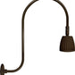 RAB RAB-GN3LED26NBWN 26W LED Gooseneck No Shade with Upcurve 30" High, 25" from Wall Goose Arm 4000K (Neutral), Flood Reflector, Brown Finish