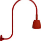 RAB RAB-GN3LED26NR 26W LED Gooseneck No Shade with Upcurve 30" High, 25" from Wall Goose Arm 4000K (Neutral), Flood Reflector, Red Finish