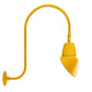 RAB GN3LED26NRAC11YL 26W LED Gooseneck Cone Shade with Upcurve 30" High, 25" from Wall Goose Arm, 4000K Color Temperature (Neutral), Rectangular Reflector, 11" Angled Cone Shade, Yellow Finish