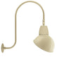 RAB GN3LED26NRADI 26W LED Gooseneck Dome Shade with Upcurve 30" High, 25" from Wall Goose Arm, 4000K (Neutral), Rectangular Reflector, 15" Angled Dome Shade, Ivory Finish