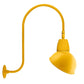 RAB GN3LED26NRADYL 26W LED Gooseneck Dome Shade with Upcurve 30" High, 25" from Wall Goose Arm, 4000K (Neutral), Rectangular Reflector, 15" Angled Dome Shade, Yellow Finish