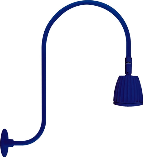 RAB RAB-GN3LED26NRBL 26W LED Gooseneck No Shade with Upcurve 30" High, 25" from Wall Goose Arm 4000K (Neutral), Rectangular Reflector, Royal Blue Finish