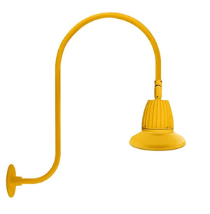 RAB GN3LED26NRST11YL 26W LED Gooseneck Straight Shade with Upcurve 30" High, 25" from Wall Goose Arm, 4000K (Neutral), Rectangular Reflector, 11" Straight Shade, Yellow Finish