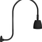 RAB RAB-GN3LED26NSB 26W LED Gooseneck No Shade with Upcurve 30" High, 25" from Wall Goose Arm 4000K (Neutral), Spot Reflector, Black Finish