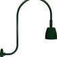 RAB RAB-GN3LED26NSG 26W LED Gooseneck No Shade with Upcurve 30" High, 25" from Wall Goose Arm 4000K (Neutral), Spot Reflector, Hunter Green Finish