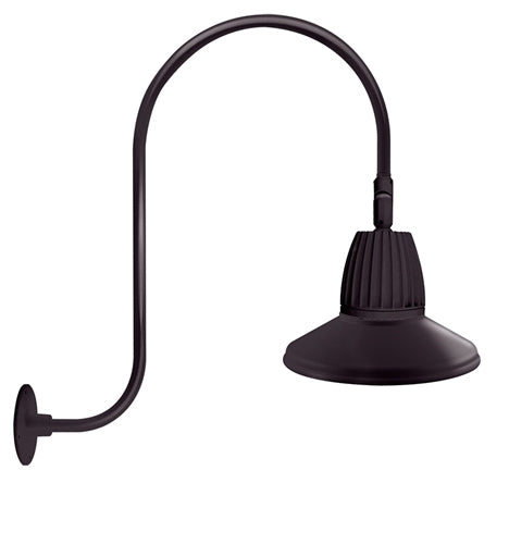 RAB GN3LED26NSSTA 26W LED Gooseneck Straight Shade with Upcurve 30" High, 25" from Wall Goose Arm, 4000K (Neutral), Spot Reflector, 15" Straight Shade, Bronze Finish
