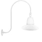 RAB GN3LED26NSTW 26W LED Gooseneck Straight Shade with Upcurve 30" High, 25" from Wall Goose Arm, 4000K (Neutral), Flood Reflector, 15" Straight Shade, White Finish