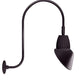 RAB GN3LED26YAC11A 26W LED Gooseneck Cone Shade with Upcurve 30" High, 25" from Wall Goose Arm, 3000K Color Temperature (Warm), Flood Reflector, 11" Angled Cone Shade, Bronze Finish
