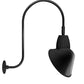 RAB GN3LED26YACB 26W LED Gooseneck Cone Shade with Upcurve 30" High, 25" from Wall Goose Arm, 3000K Color Temperature (Warm), Flood Reflector, 15" Angled Cone Shade, Black Finish