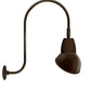 RAB GN3LED26YAD11BWN 26W LED Gooseneck Dome Shade with Upcurve 30" High, 25" from Wall Goose Arm, 3000K (Warm), Flood Reflector, 11" Angled Dome Shade, Brown Finish
