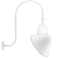 RAB GN3LED26YRACW 26W LED Gooseneck Cone Shade with Upcurve 30" High, 25" from Wall Goose Arm, 3000K Color Temperature (Warm), Rectangular Reflector, 15" Angled Cone Shade, White Finish
