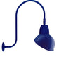 RAB GN3LED26YRADBL 26W LED Gooseneck Dome Shade with Upcurve 30" High, 25" from Wall Goose Arm, 3000K (Warm), Rectangular Reflector, 15" Angled Dome Shade, Royal Blue Finish
