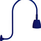 RAB RAB-GN3LED26YRBL 26W LED Gooseneck No Shade with Upcurve 30" High, 25" from Wall Goose Arm 3000K (Warm), Rectangular Reflector, Royal Blue Finish