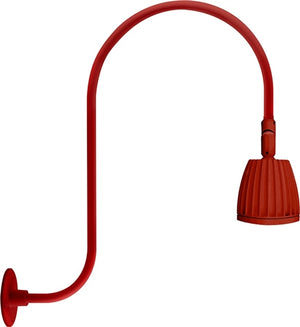 RAB RAB-GN3LED26YRR 26W LED Gooseneck No Shade with Upcurve 30" High, 25" from Wall Goose Arm 3000K (Warm), Rectangular Reflector, Red Finish