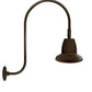 RAB GN3LED26YRST11BWN 26W LED Gooseneck Straight Shade with Upcurve 30" High, 25" from Wall Goose Arm, 3000K (Warm), Rectangular Reflector, 11" Straight Shade, Brown Finish