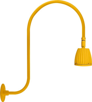 RAB RAB-GN3LED26YRYL 26W LED Gooseneck No Shade with Upcurve 30" High, 25" from Wall Goose Arm 3000K (Warm), Rectangular Reflector, Yellow Finish