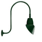 RAB GN3LED26YSAC11G 26W LED Gooseneck Cone Shade with Upcurve 30" High, 25" from Wall Goose Arm, 3000K Color Temperature (Warm), Spot Reflector, 11" Angled Cone Shade, Hunter Green Finish