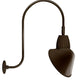 RAB GN3LED26YSACBWN 26W LED Gooseneck Cone Shade with Upcurve 30" High, 25" from Wall Goose Arm, 3000K Color Temperature (Warm), Spot Reflector, 15" Angled Cone Shade, Brown Finish