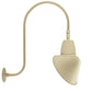 RAB GN3LED26YSACI 26W LED Gooseneck Cone Shade with Upcurve 30" High, 25" from Wall Goose Arm, 3000K Color Temperature (Warm), Spot Reflector, 15" Angled Cone Shade, Ivory Finish