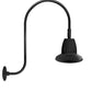 RAB GN3LED26YSST11B 26W LED Gooseneck Straight Shade with Upcurve 30" High, 25" from Wall Goose Arm, 3000K (Warm), Spot Reflector, 11" Straight Shade, Black Finish